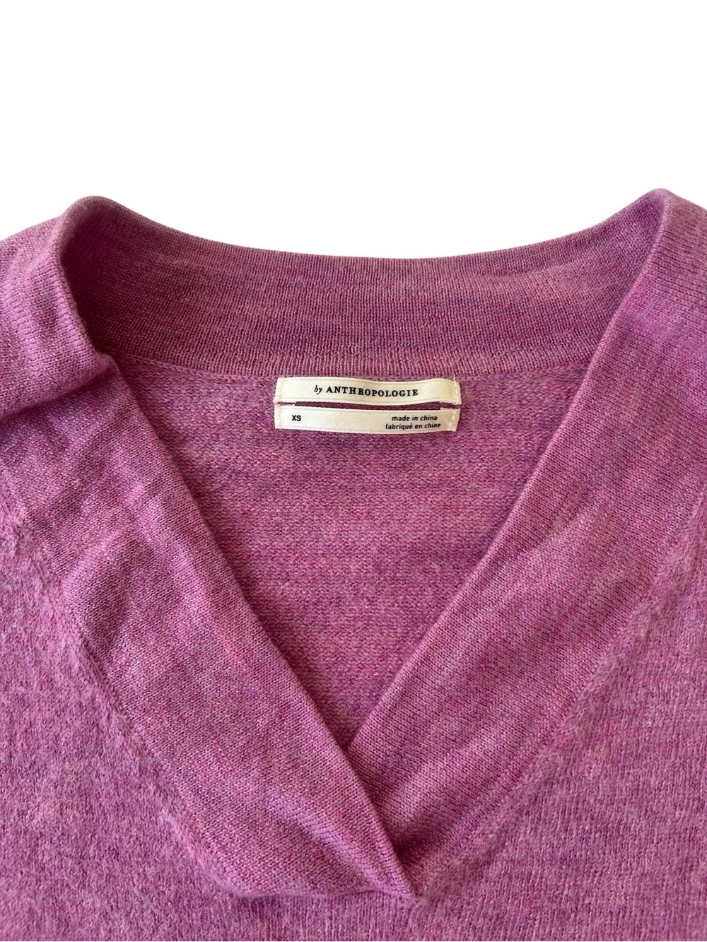Anthropologie Pink V-Neck Knit Sweater